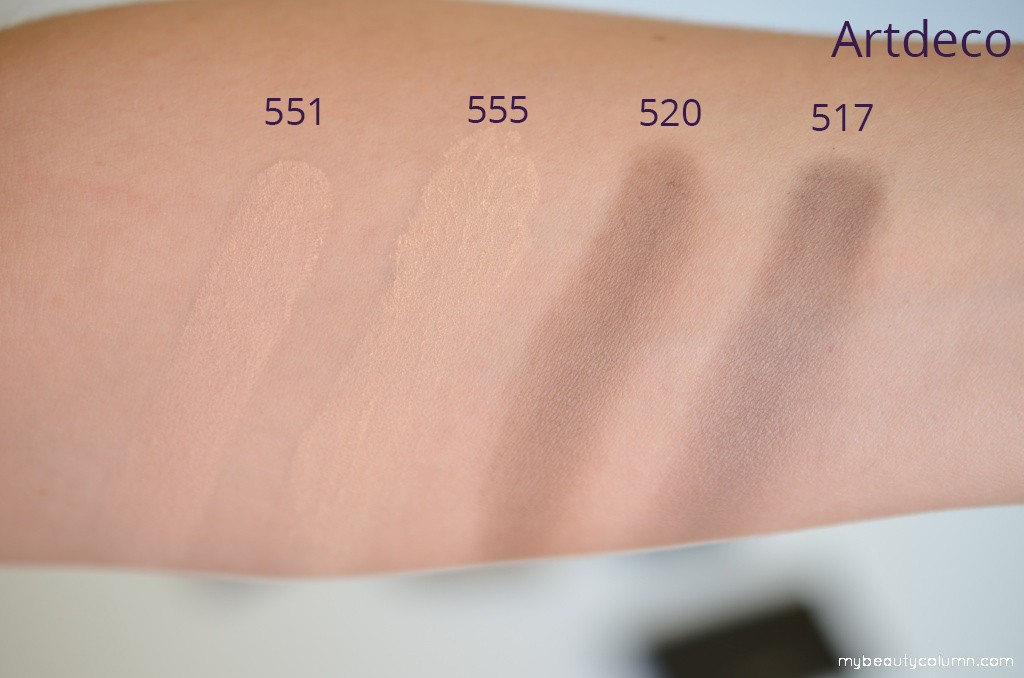 Artdeco eyeshadows swatch matt